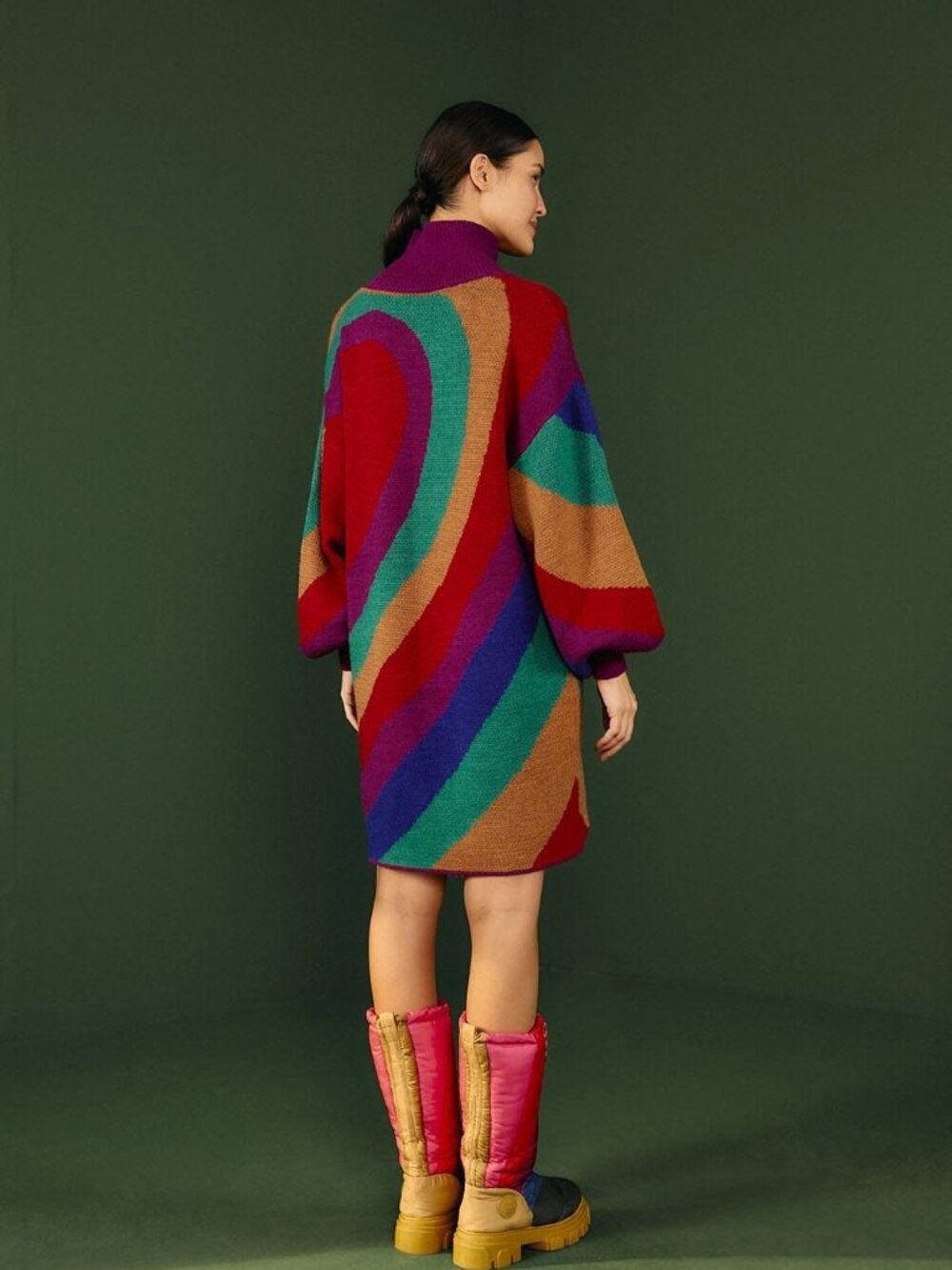 Rainbow Wild Hearts Sweater Dress - Picture 2 of 7